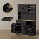 HOMCOM - Armoire 69 po avec station de charge - noir-Prises intégrées, ports USB et USB-C pour faciliter l’alimentation des appareils 