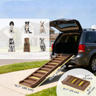 PawHut - Rampe de voiture pliable pour chien, rampe pour chien avec 10 marches antidérapantes - brun-Se replie de façon compacte, rendant le rangement et le transport sans effort  
