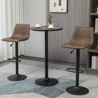 HOMCOM - Table de bar ronde, assemblage facile pour bar à domicile, petite salle à manger - brun-Structure métallique durable et résistante à la rouille pour un soutien solide et stable 