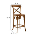 Modway - Gear Tabouret de comptoir - Noyer-Construction en bois d’orme