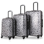 TUCCI Italy - Winter Leopard Art 3 pièces valise à bagages-Ensemble de bagages complets - valises cabine de 20 », 24 » de taille moyenne et 28 » de grande taille pour toute durée de voyage