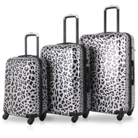 TUCCI Italy - Winter Leopard Art 3 pièces valise à bagages-Ensemble de bagages complets - valises cabine de 20 », 24 » de taille moyenne et 28 » de grande taille pour toute durée de voyage