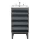 Modway - Render 18" Armoire à coiffeuse de salle de bain - Gris blanc-Construction en panneaux de particules et stratifiés
