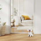 PawHut - Barrière pour Chien 26"-37" L avec Barrière pour Animal de Compagne 10" H et 2 Extensions - Blanc-Fabriqué en acier robuste pour une durabilité et une utilisation à long terme