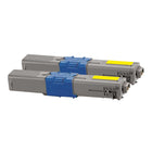 Premium Tone - Okidata 44469701 Toner compatible - Jaune - Paquet de 2-Couleur: Jaune