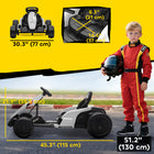 Qaba - Kart électrique pour enfants 24V avec double moteurs 150W - blanc-Roues lisses permettant des dérapages excitants dignes du cinéma avec un contrôle total 