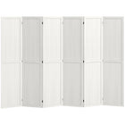 HOMCOM - Séparateur de pièce autoportant à 6 panneaux avec panneau perforé pour chambre, bureau intérieur - blanc-Conception à six panneaux, idéale pour créer un espace personnel ou diviser de grandes pièces  
