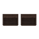 Manhattan Comfort - Ensemble de 2 tables de chevet modernes Evelyn 32" à 1 tiroir - Marron-Table de nuit moderne pour chambre et salon lot de 2