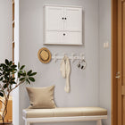 HOMCOM - Armoire murale de salle de bain style ferme avec étagère réglable - blanc-Poignées en métal de qualité et fermetures magnétiques pour une utilisation fluide