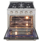 Kucht - 30 po Série KDF Cuisinière Pro Style au gaz naturel - Acier inoxydable/Gris ciment-Les brûleurs scellés facilitent le nettoyage en empêchant les déversements de pénétrer dans la surface de cuisson