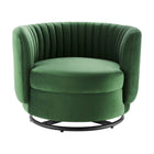 Modway - Embrace Touffe Performance Velvet Chaise pivotante - Émeraude Noire-Rembourrage en mousse dense