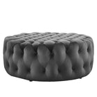 Modway - Amour Gros rond à boutons touffés Performance Velvet Ottoman - Gris-Capacité de poids de l’ottoman : 330 lb