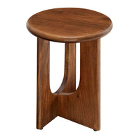 Modway - Rivian Manche Table d’appoint - Noyer-Table d’extrémité ronde