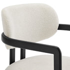 Modway - Elio Tonneau Tissu et métal Chaise à manger - Crème noire-10