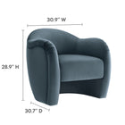 Modway - Compose Performance Velvet Chaise d’accent - Cadet Blue-Rembourrage résistant aux taches