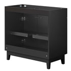 Modway - Miles 36" Armoire de toilette de salle de bain (lavabo non inclus) - Noir-Capsules de pied non marquées