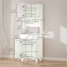 HOMCOM - Armoire de cuisine 71 po, buffet, vaisselier et support à micro-ondes - blanc-Chaque placard comprend une étagère fixe 