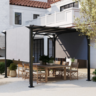 Outsunny - tonnelle de patio extérieure 10 pi l x 10 pi L - gris-Auvent en polyester avec revêtement PA pour une protection solaire UPF50+