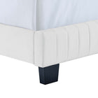 Modway - Celine Chenal Touffé Performance Velvet Lit Queen, Blanc-Pieds en bois massif