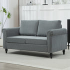 HOMCOM - Canapé loveseat avec accoudoirs courbés - gris-Le rembourrage en mousse épaisse procure un confort enveloppant 