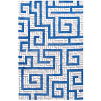 Modway - Nahia Labyrinthe géométrique Tapis de 5 pi l x 8 pi L - Ivoire gris clair et bleu-Tapis de labyrinthe géométrique