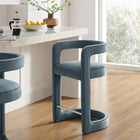Modway - Winslow Performance Velvet Tabouret de comptoir - Cadet Blue-Rembourrage résistant aux taches