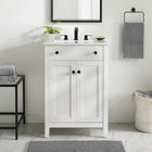 Modway - Nantucket 24" Armoire de toilette de salle de bain (lavabo non inclus) - Blanc-Portes à fermeture douce