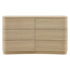 Modway - Mirae 6 tiroirs Commode incurvée, Chêne clair brossé-7