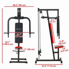 Soozier - Machine écarté-couché et station de développé couché-Résistance réglable, compatible avec des disques de poids à ouverture de 1 po/2,5 cm jusqu’à 132 lb (60 kg)
