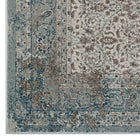 Modway - Dilys Treillis floral vintage vieilli Tapis de comédie 8 pi l x 10 pi L - Brun sarcelle et beige-Résistant aux taches / Facile à nettoyer