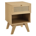 Modway - Soma 1-Tiroir Table de chevet, Chêne-Table de chevet moderne à un tiroir