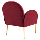 Modway - Transcend Performance Velvet Fauteuil - Marron-Glissements au pied sans marquer