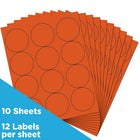 JAM Paper - Sceaux autocollants ronds, 2,5 po de diamètre, orange, 120/paquet (147628584)-Taille : 2 1/2 po