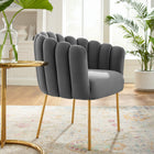 Modway - Sanna Chenal Touffé Performance Velvet Fauteuil - Gris-Chenal Touffé