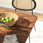 HOMCOM - table à manger pliante à roulettes 51 po avec rallonge rabattable et étagère de rangement pour 6 personnes - brun rustique-Bords arrondis pour plus de sécurité dans la maison 