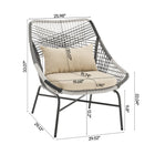 Manhattan Comfort - Ensemble de conversation de patio moderne Ashland 3 pièces - Crème - Ensemble de 5-Fabriqué en tissu imperméable de haute qualité avec un revêtement résistant aux UV