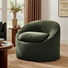 Modway - Sadie Slipcover Mélange de lin Chaise d’accent ronde - Sauge-Coussins de duvet fondu