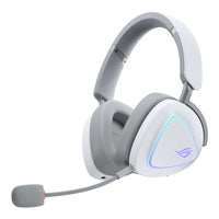 ASUS - Casque de jeu sans fil A701 ROG Delta II avec microphone amovible - Blanc-Comprend Bluetooth 2,4 GHz et une connexion filaire de 3,5 mm pour une compatibilité étendue avec les PC, les consoles et les appareils mobiles