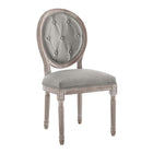 Modway - Arise Tissu rembourré Fauteuil d’appoint de salle à manger Ensemble de 4 - Gris clair-Rembourrage en mousse dense