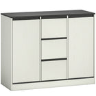 HOMCOM - Bahut buffet 39,4 po L avec portes à fermeture douce - grain de bois blanc-Offre un grand espace de rangement avec trois tiroirs et deux armoires pour une maison sans encombrement 