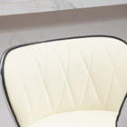 HOMCOM - Tabourets de bar pivotants à hauteur de comptoir réglable - blanc crème - paquet de 2-Design luxueux avec base dorée et capitonnage à losanges apportant de l’élégance à tout espace 
