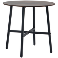 HOMCOM - Table à manger industrielle ronde 31,5 po pour 4 personnes - brun rustique-Plateau effet bois rustique classique, avec cadre noir au style industriel 