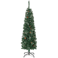 HOMCOM - Sapin de Noël artificiel avec aiguilles de pin et pommes de pin-Cet arbre de Noël présente un feuillage luxuriant avec des aiguilles de pin et des branches ordinaires à superposer 