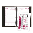 Brownline - 2027 agenda quotidien CoilPro avec reliure à double spirale et couverture rigide imitation lézard – 8 po x 5 po – noir-Chaque page comporte trois blocs pour les notes et les appels