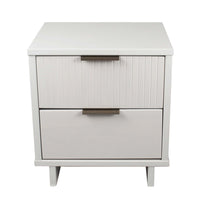 Manhattan Comfort - Table de nuit moderne Granville 46 cm à 2 tiroirs - Blanc-Moderne-contemporain avec une touche de glamour - Table de nuit pour chambre et salon