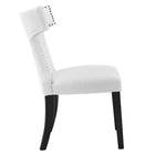 Modway - Curve Tissu Chaise à manger - Blanc-Pieds en bois massif