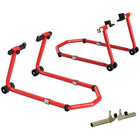 HOMCOM - Support élévateur pour moto - Rouge-Tube en acier épais offrant une capacité de charge de 850 lb (390 kg)
