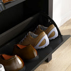 HOMCOM - Armoire à chaussures de couloir avec 2 tiroirs rabattables pour 12 paires - noir-Le dispositif anti-basculement garantit une excellente sécurité 