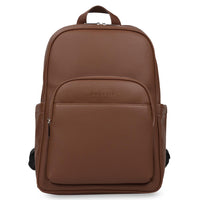 Bugatti - Sac à dos professionnel de la collection Wellington pour ordinateur portable jusqu’à 15,6 po - Cognac-Fabriqué en cuir synthétique grainé