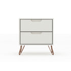 Manhattan Comfort - Rockefeller ensemble de commodes de chambre à coucher style milieu du siècle moderne - blanc cassé - ensemble de 3-Parfait pour le rangement ou l’exposition d’objets Kit anti-basculement inclus